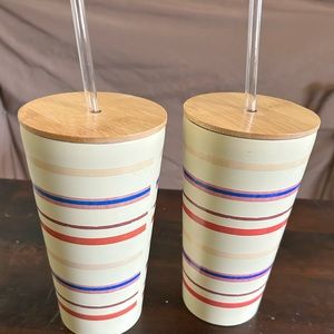 Set of 2 Threshold 18.5 oz multicolor striped tumbler